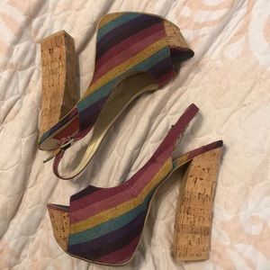 Colorful platform heels